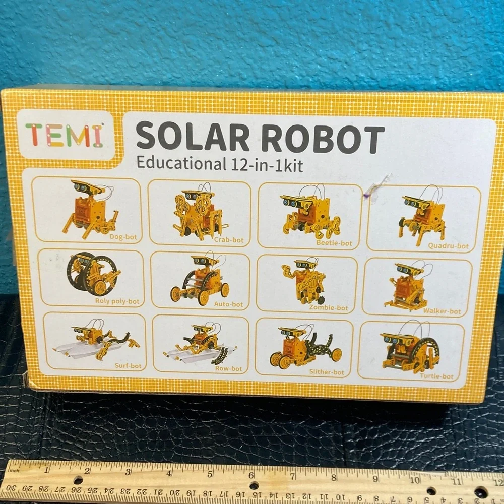 NWT TEMU Solar Robot Ages 8+ Educational 12-in-1 Kit‎ Yellow